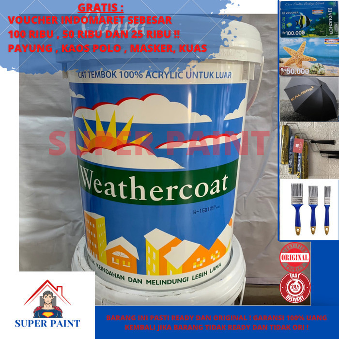 Terlaris Cat Tembok Luar Mowilex Weathercoat 1501 Putih / Warna Lainya 20L Pail Promo Terbaru