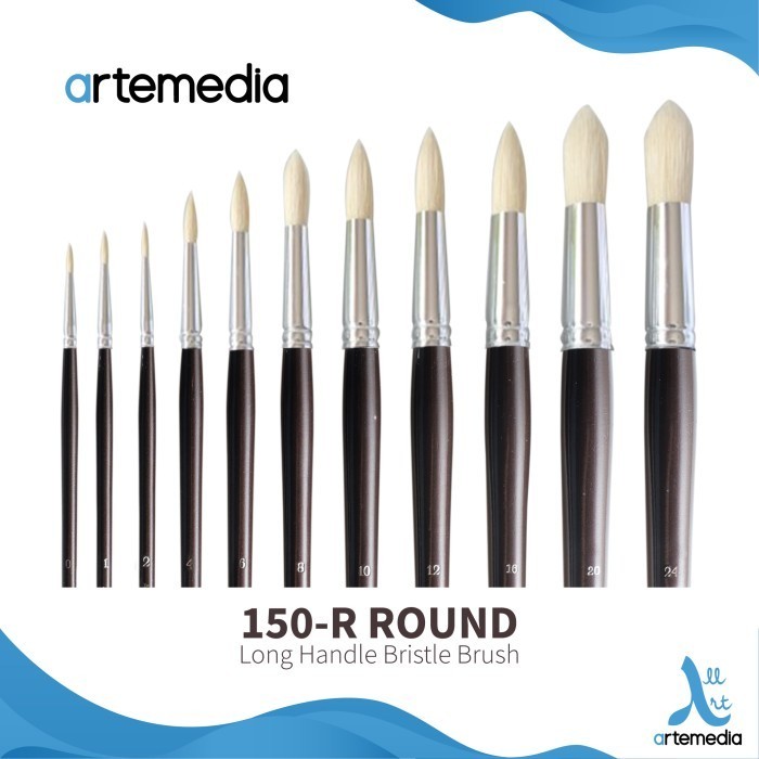 

Terlaris Kuas Lukis Artemedia 150R Round Bristle Brush Long Handle Promo Terbaru