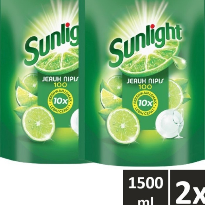 PROMO Sunlight pencuci piring 1500ml jeruk nipis - twinpack (dapat 2)
