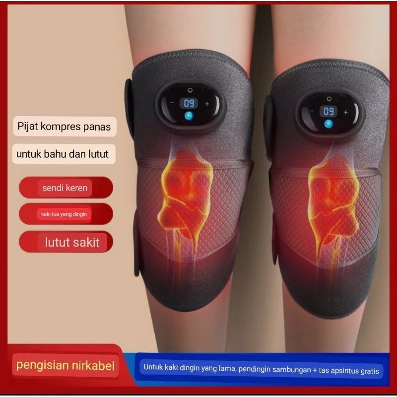 VINBAG alat terapi pijat getar lutut kaki dan bahu usb charge