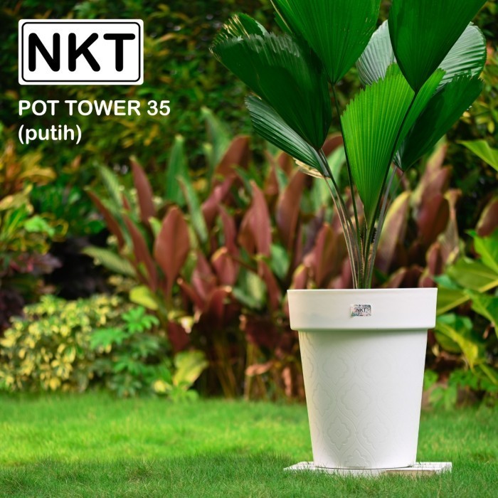 Pot Plastik Nkt Tower 35 Tinggi Berkualitas - Putih