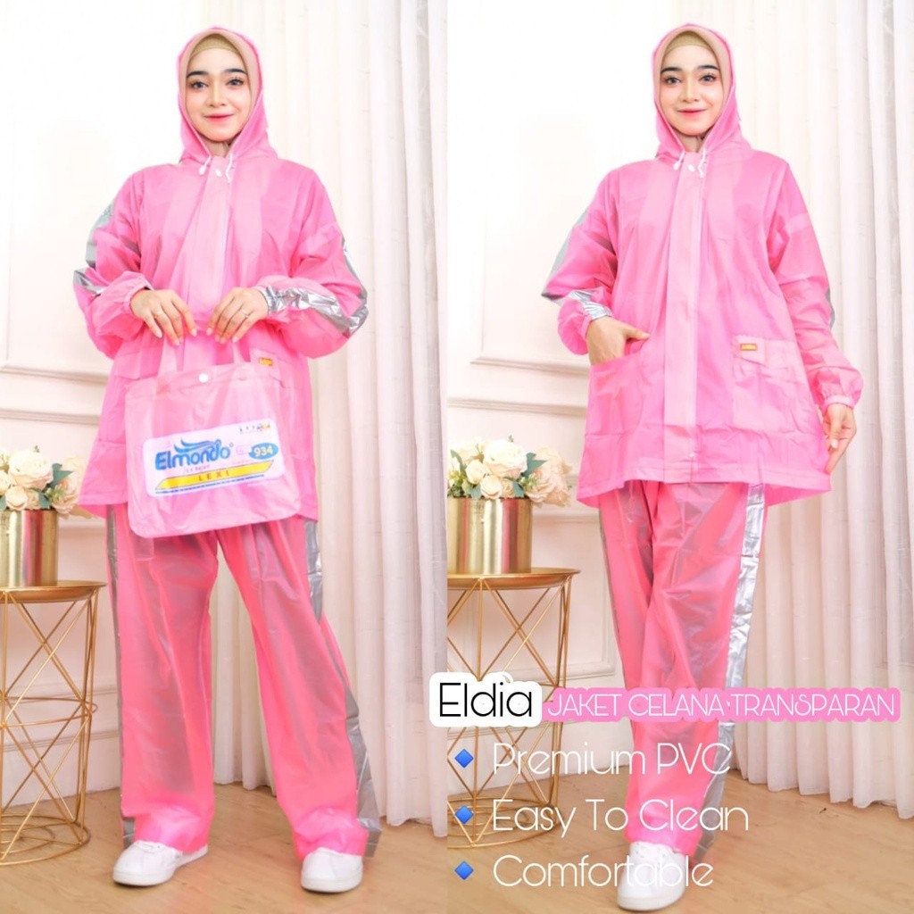 Eldia Jas Hujan Jaket Celana Transparan Mantol Jaket Celana Transparan