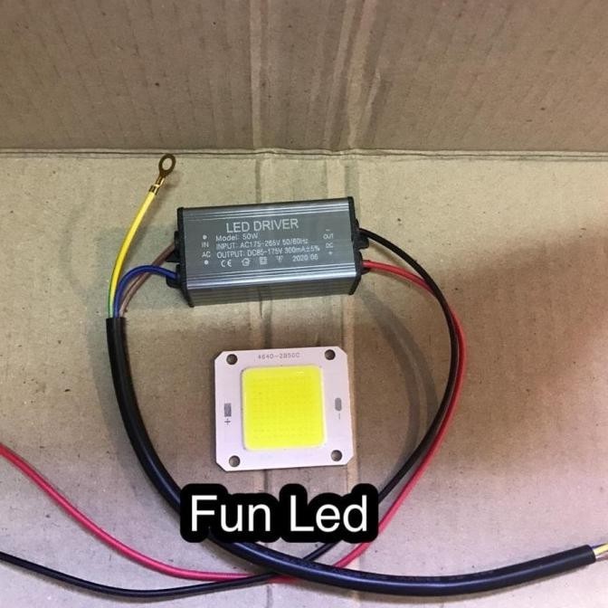 Trafo driver led sorot tembak led 50watt + mata chip 50w