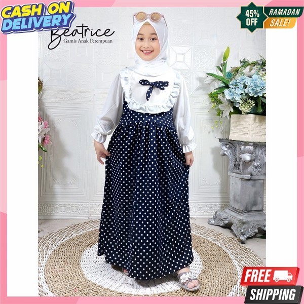 Baju Muslim Perempuan Ghamies Lebaram Idul Fitri Gamis Anak Cewek Tanggung Umur 9 12 Thn Remaja Leba