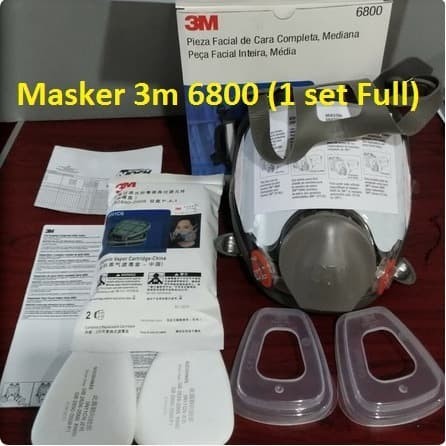 3M Masker Reusable Full Face Mask Respirator 6800