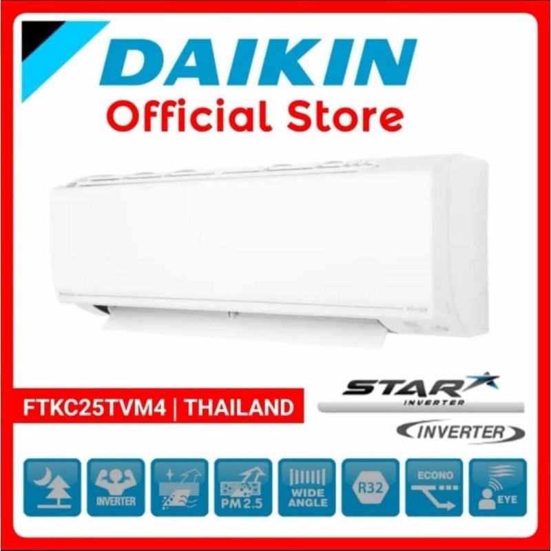 AC DAIKIN STAR INVERTER FTKC 25 PVM4 1pk Thailand unit only