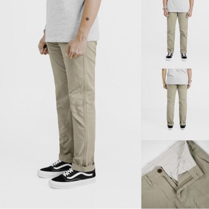 Celana UNIQLO Chinos Trousers Beige Original