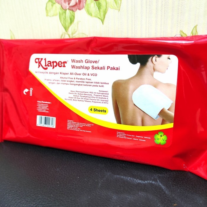 Wash Glove /Waslap Sekali Pakai, Waslap Herbal Klaper All Over Oil Vco