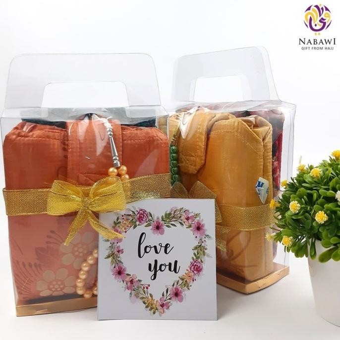 {POY} Parcel Mukena Parasut Lukis + Sajadah Sujud Mini Oleh Oleh Haji Umroh