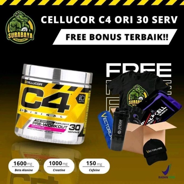 CELLUCOR C4 ORIGINAL 30 SERVING BPOM C4 ORI PRE WORKOUT GYM SUPLEMEN