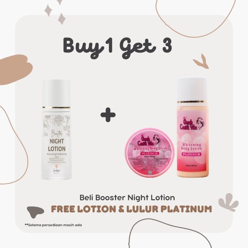 (Beli 1 Dapat 3) Booster Night Lotion ( Full Whitening ) / Handbody Whitening Platinum / HB Pemutih 