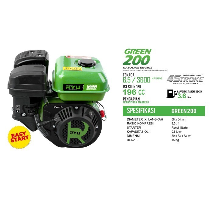 MESIN PENGGERAK/GASOLINE ENGINE GREEN200 - TEKIRO RYU