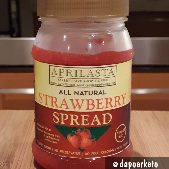 

Aprilasta Strawberry Spread Selai Stroberi Keto Friendly