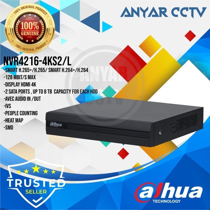 DAHUA NVR 16 Channel NVR4216-4KS2/L