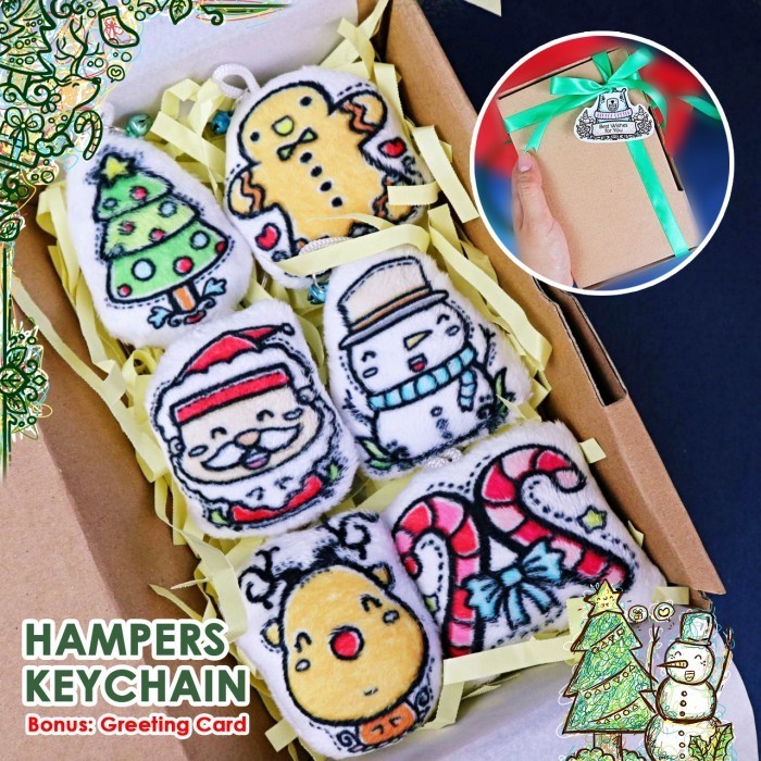 

Ready DWS Souvenir Natal Christmas Gift Hampers Gantungan Kunci 6 PCS