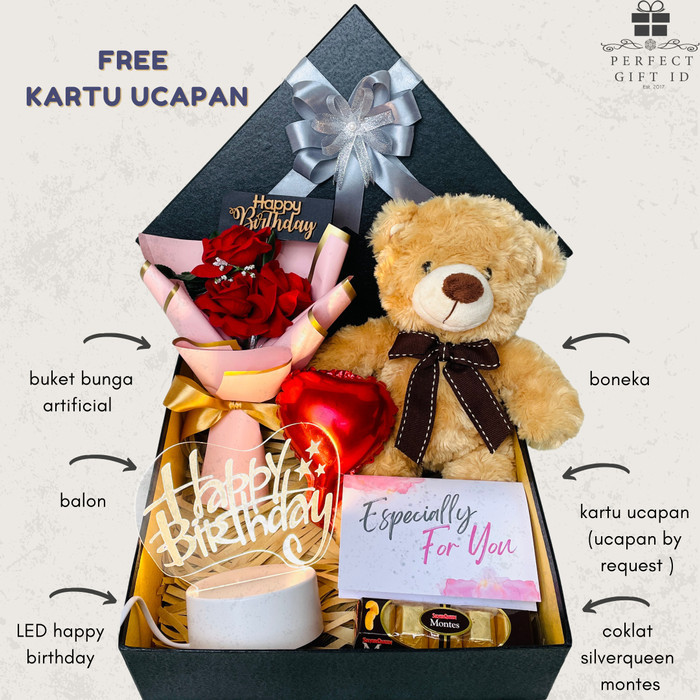 

Ready Kado Ulang Tahun / Kado Anniversary/ Hampers Bunga Boneka/Hadiah Ultah