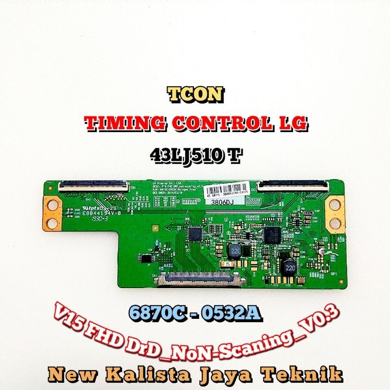 TCON TV LG 43LJ510 ORIGINAL 6870C-0532A V15 FHD TCON LG 43LJ510 TICON 43LJ510T LOGIC TV 43LJ5100 TCO