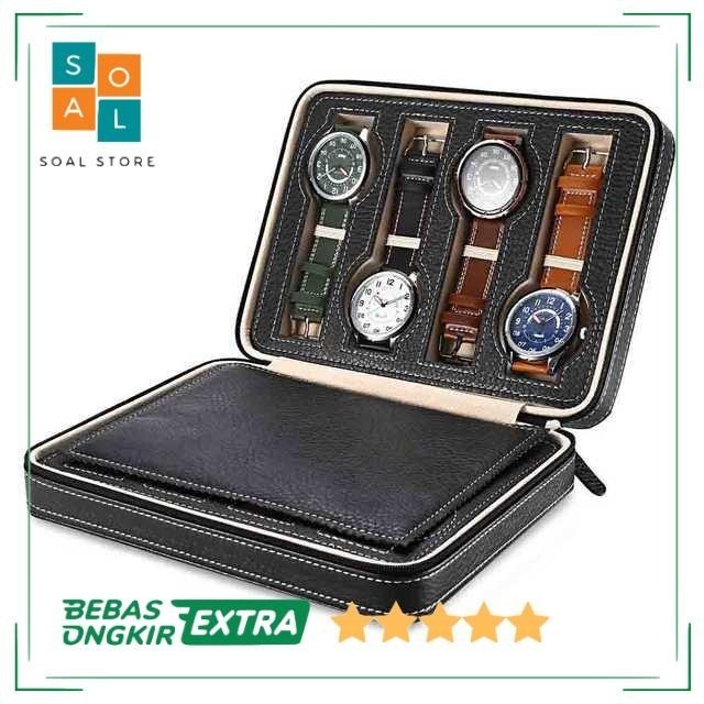 KOTAK JAM TANGAN DISPLAY BOX BAHAN KULIT 8 GRID - L-001