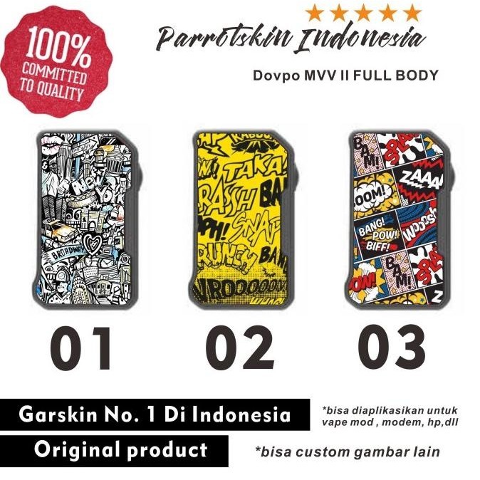 Garskin Skin Dovpo MVV II full body Comic Typo sticker bisa custom Infinity Garskin