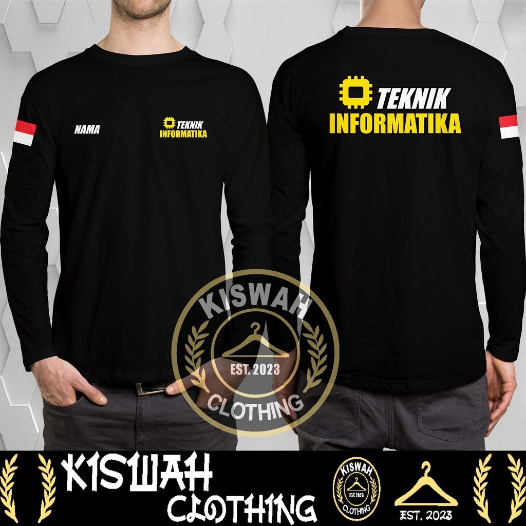 Kaos Tshirt Teknik Informatika Gratis Nama Kamu Lengan Panjang Baju Distro