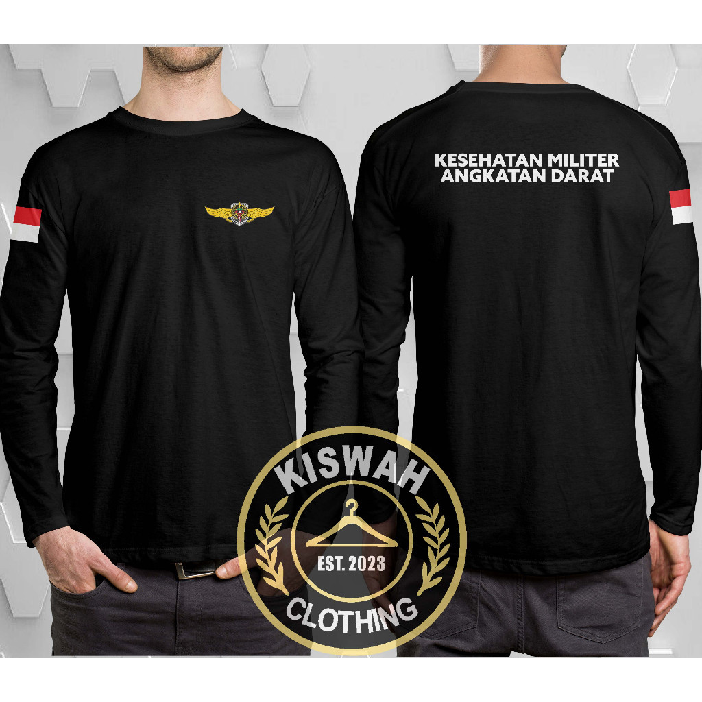 Kaos Tshirt Kesehatan Militer Angkatan Darat Lengan Panjang Baju Distro