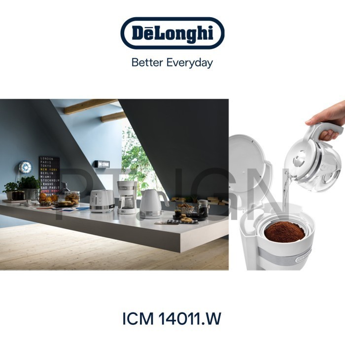 Delonghi Icm14011.W Drip Coffee Maker Mesin Yeduh Kopi Icm 14011 W