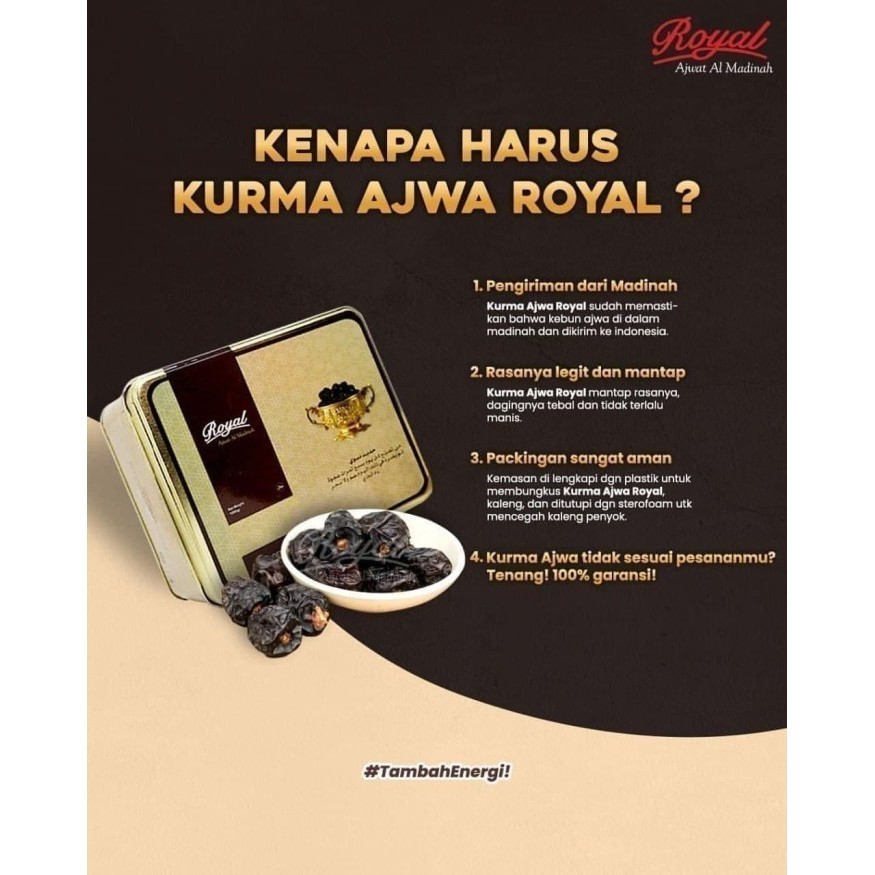 

Kurma - Kurma Royal Dates Ajwa Al-Madinah 850Gram Premium