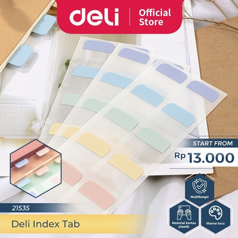 

Deli Index Tab / Penanda / Pembatas Halaman Kertas Plastik 2153X