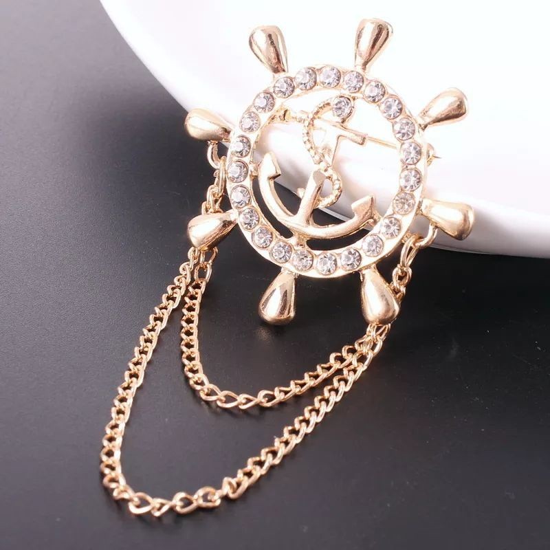 BROS BENTUK JANGKAR KEMUDI KAPAL - BROOCH ANCHOR - SIMPLE