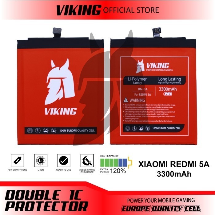 BATERAI VIKING XIAOMI REDMI 5A BN34 DOUBLE POWER