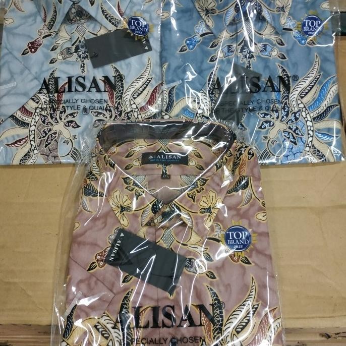 Batik Alisan Lengan Pendek, Size 16.5 - 17.5 (Jumbo) Pengiriman Cepat