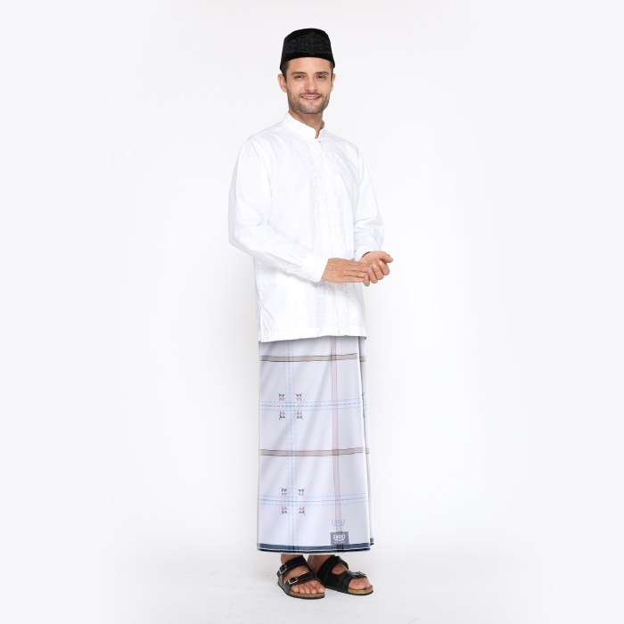 Sarung BHS Excellent Silver Motif Songket Pen Putih