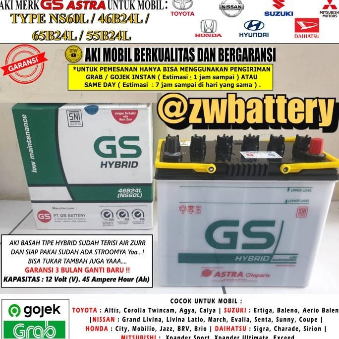 Tersedia Aki Mobil Nissan Evalia, Grand Livina Gs Astra Hybrid Ns60L Aki Basah