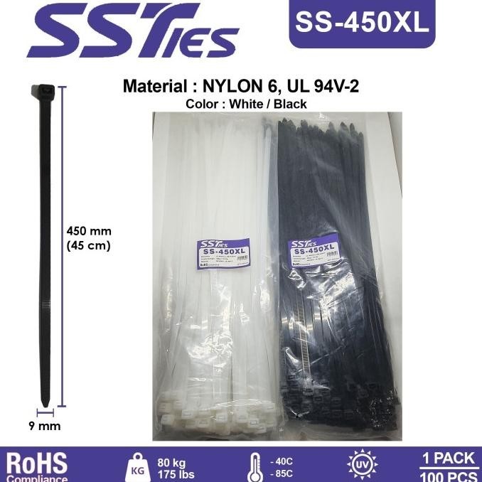 

Sst / Ss-450Xl / Ss450Xl Kabel Ties / Cabel Ties 450X9Mm Ssties Kualitas Premium