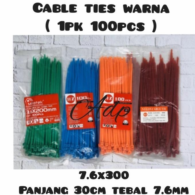 

Cable Ties Color 7.6X300/Kabel Ties Warna 30Cm Tebal 7.6Mm/Pengikat Kualitas Premium