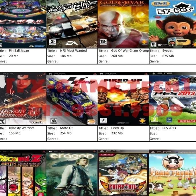 Terlaris MMC Memory Card PSP PlayStation Portable Full Game + Adaptor Pro Duo - 32Gb No Adaptor ,.