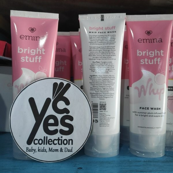 Emina Bright Stuff WHIP Face Wash 50 ml Sabun Cuci Muka Pembersih Wajah Ekstra Plum