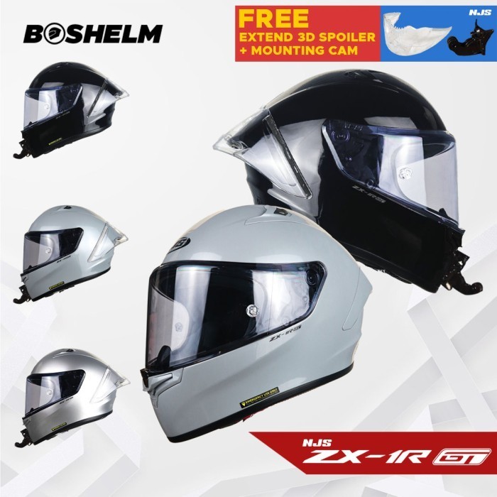 Helm NJS ZX-1R GT Solid Helm Full Face SNI