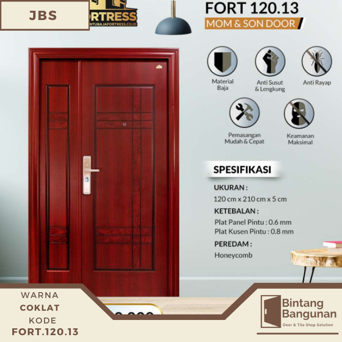 Terlaris Pintu Kamar Pintu Rumah Baja Fortress 120x210 - JBS 120.13