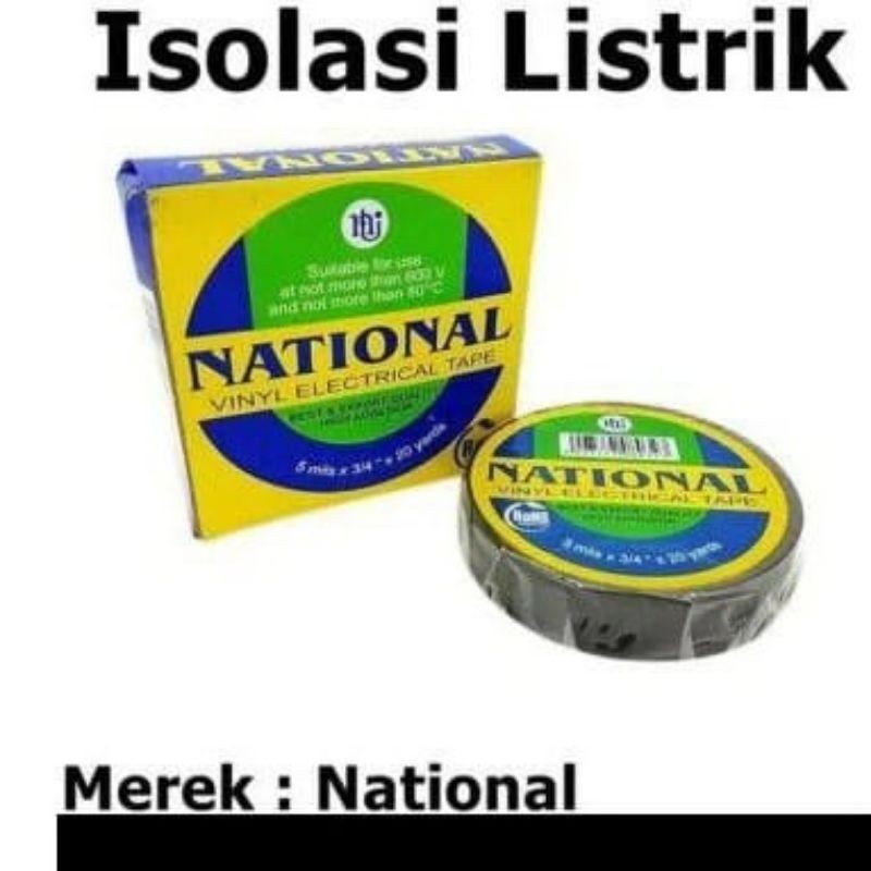 

SOLASI NATIONAL LISTRIK PVC HITAM ELECTRICAL TAPE 3/4" × 20 yard