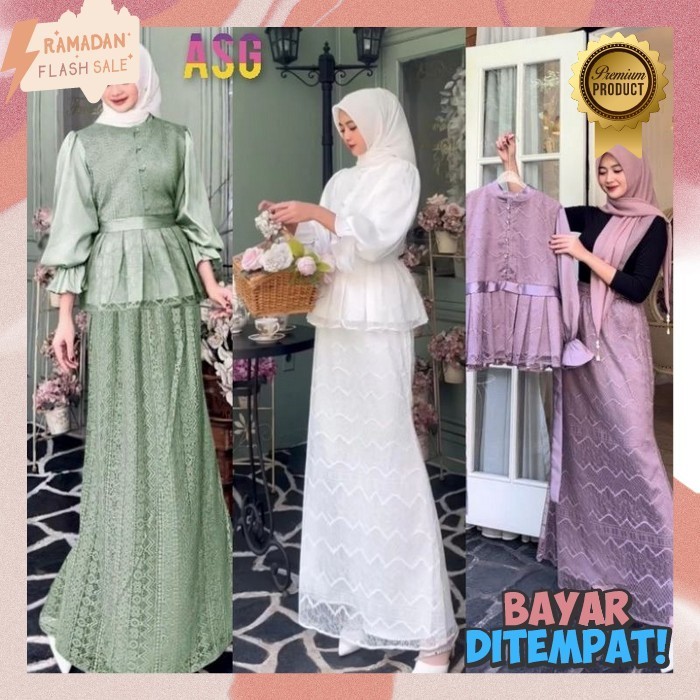 Baju Muslim Wanita Terbaru 2024 Games Dewasa Setelan Maxi Kekinian Hijab Dress Lebaran Idul Fitri Pe
