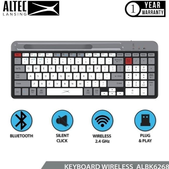 Altec Lansing Keyboard Dual Mode Wireless/Bluetooth Albk6268 Albk-6268