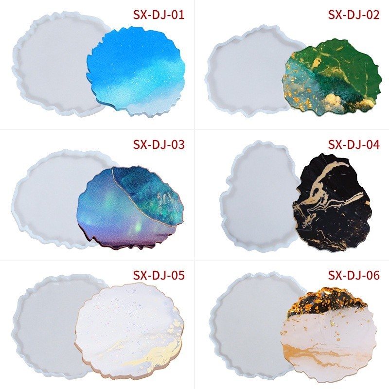 SPACEUS Cetakan silikon nampan / cetakan resin bulat / cetakan resin Abstrack / Cetakan Coaster resi