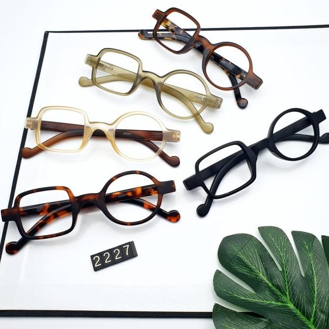 Frame Kacamata Fashion Pria Kotak Bulat Bluerey Photocromic Berkualitas