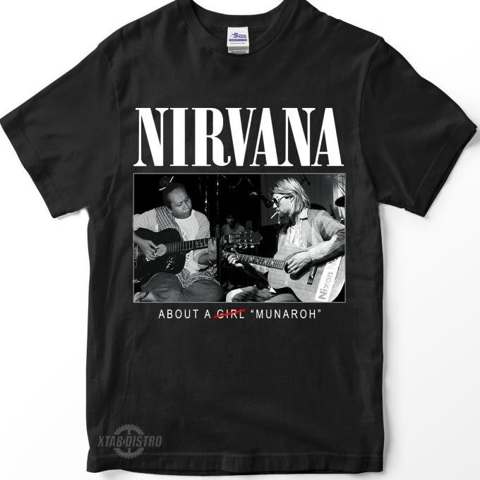 Terbaru kaos NIRVANA X MANDRA 2 MUNAROH parodi tshirt nirvana ,.