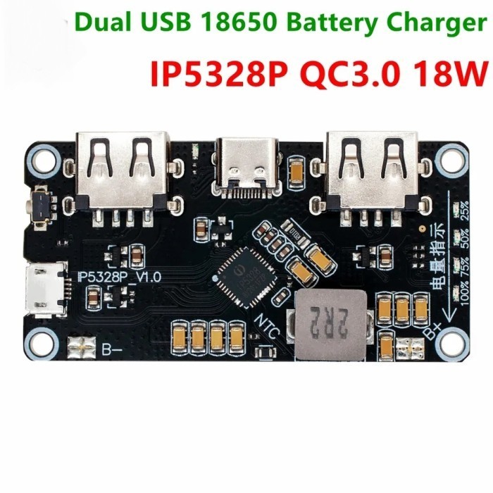 Ip5328P Module Powerbank Quick Charge 2 Usb Fast Charging Qualcomm Qc3