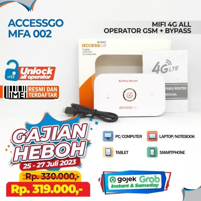 BARANG TERLARIS AccessGo MIFI MFA-002 4G All Operator GSM + BYPASS