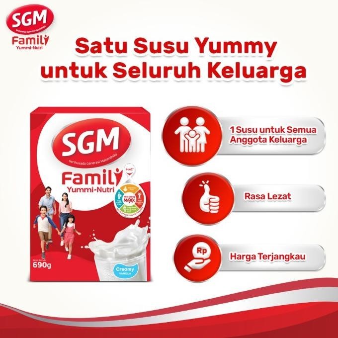 

New! SGM Family Yummi Nutri Creamy Vanila Susu Keluarga 690gr !