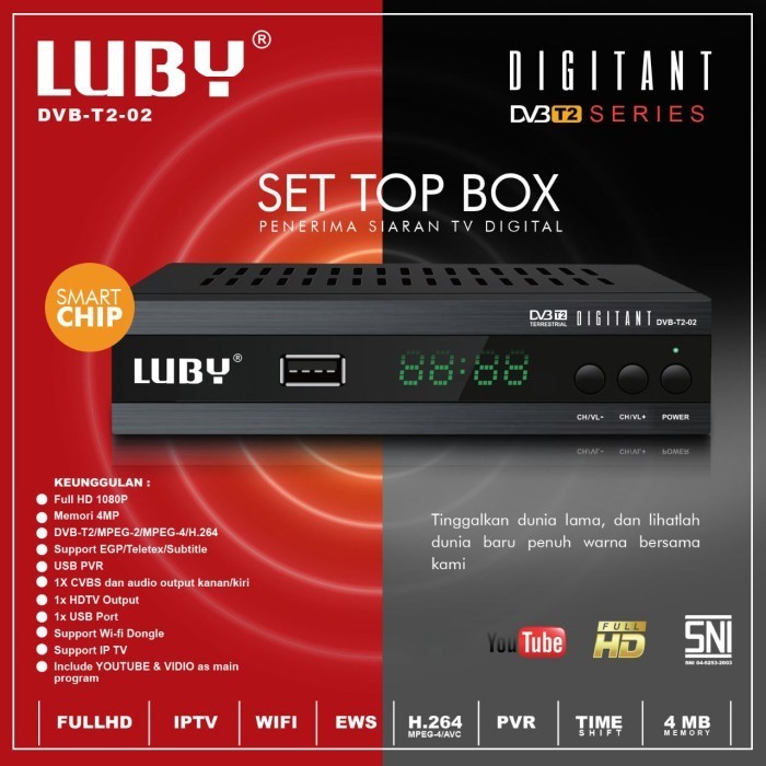 Luby Set Top Box Dvb T2 02 Tv Siaran Digital Receiver Stb Grosir