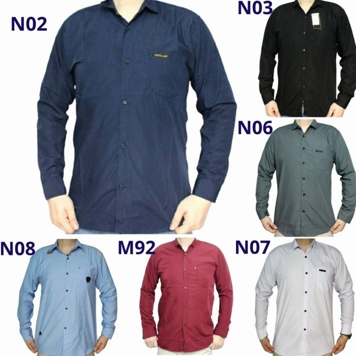 Grosir Kemeja Polos Lengan Panjang Pria Distro